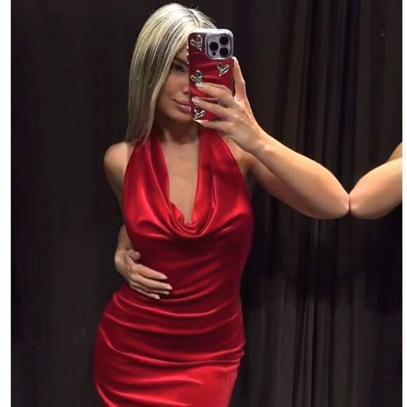 NWT ZARA VELVET MIDI DRESS - Picture 7 of 15